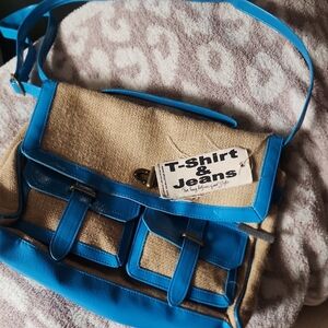 T-Shirt & Jeans Blue and Tan Crossbody Bag